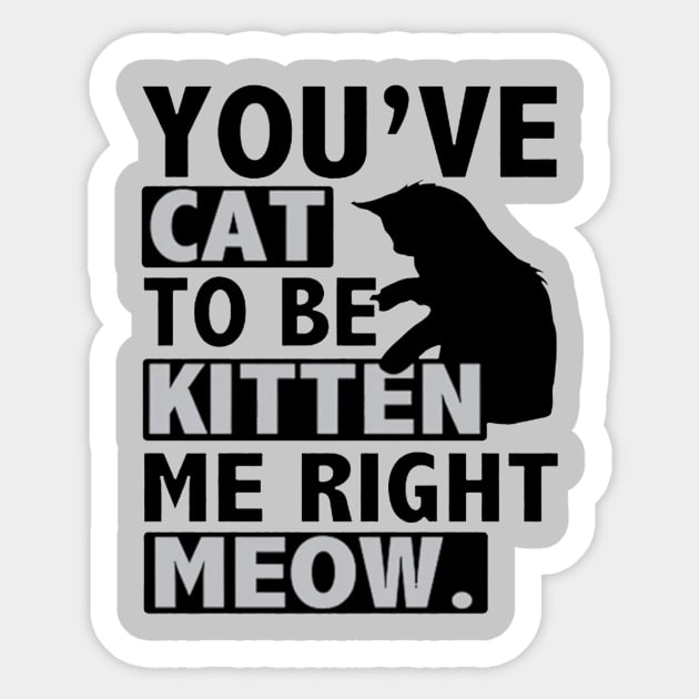 You've Cat To Be Kitten Me Right Meow Sticker by Esliger